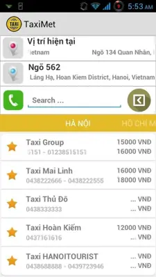 TaxiMet android App screenshot 2